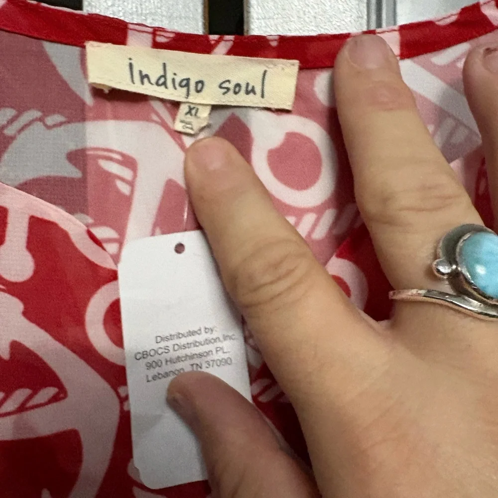 Indigo Soul Red Nautical Anchor Top - Picture 4 of 5